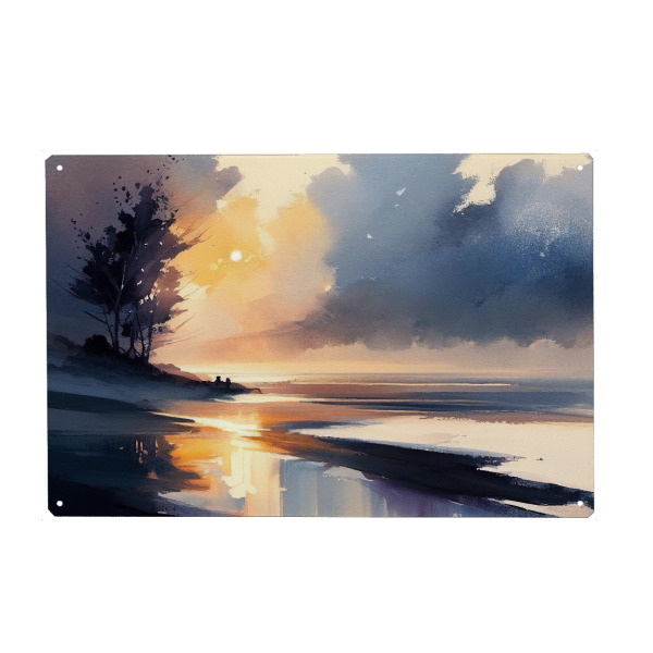 Holzbild "Strandmalerei mit Baum" artboxONE - Natur,Reise / Strand und Meer
