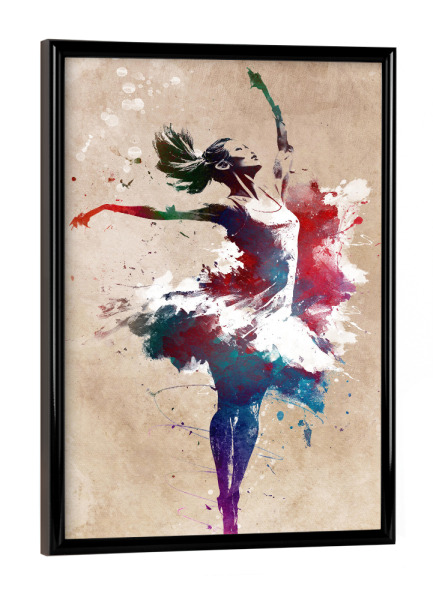Poster mit schwarzem Rahmen "Balletttänzerin Grafik A" artboxONE - Menschen,Musik - Ballett,Balletttänzer,Tänzer,Tänzer,Musik,Ballerina