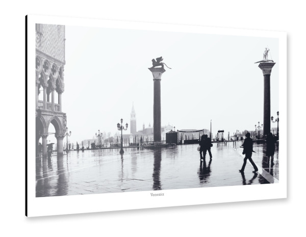 Alu-Dibond "Venedig in Schwarz-Weiß" 30x20 cm artboxONE