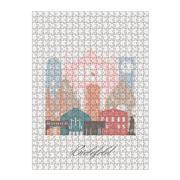artboxONE Puzzle "Bielefelder Skyline im Pastellstil" artboxONE - Städte,Reise,Architektur,Kartografie