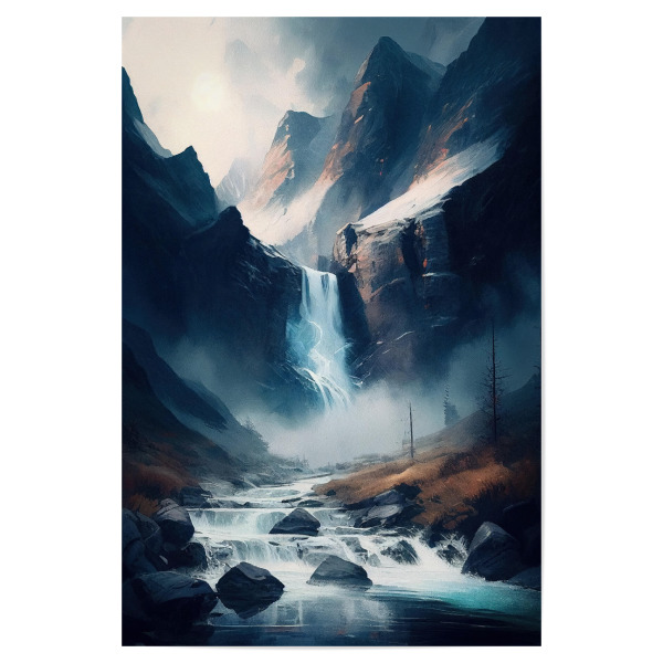 Poster "Bach und Wasserfall in den Alpen" artboxONE - Natur,Reise