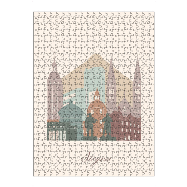 artboxONE Puzzle "Siegen skyline sage green style" artboxONE - Städte,Reise,Architektur,Kartografie