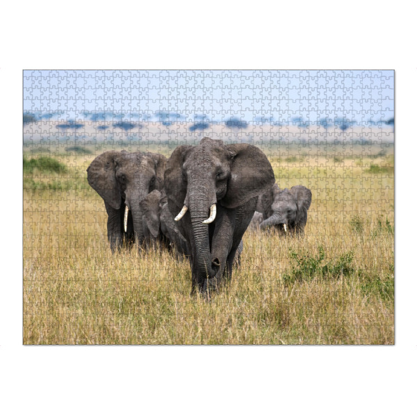 Puzzle Ravensburger "Elefanten in der Masai Mara" artboxONE - Natur,Reise,Tiere,Reise / Afrika