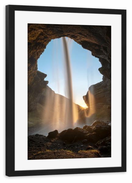 Poster mit Rahmen schwarz "Wasser und Licht in Island" artboxONE - Natur,Reise,Reise / Länder