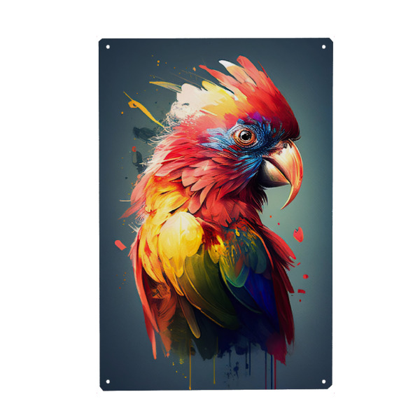 Holzbild "Papagei-Porträtmalerei" artboxONE - Tiere