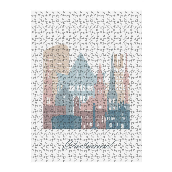 artboxONE Puzzle "Dortmunder Skyline in Erdtönen" artboxONE - Städte,Reise,Architektur,Kartografie