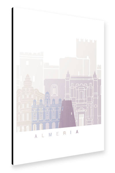 Alu-Dibond "ALMERIA SKYLINE PASTELL" 30x20 cm artboxONE