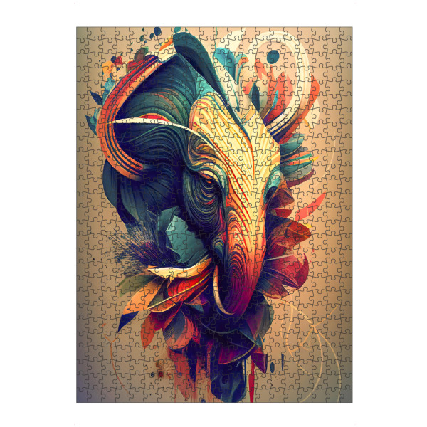 Puzzle Ravensburger "Bunter abstrakter Elefant" artboxONE - Tiere,Abstrakt
