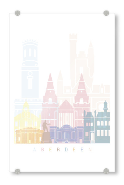 Acrylglasbild "Aberdeen Skyline Pastell" artboxONE - Städte,Reise