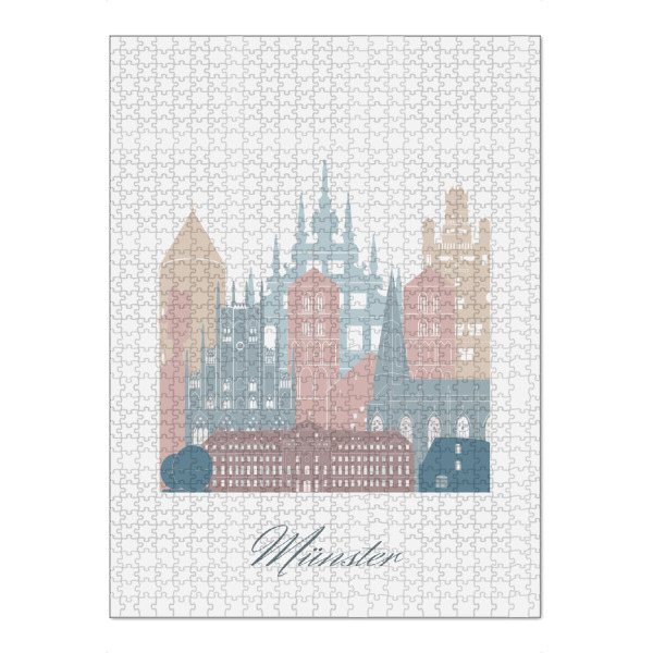 Puzzle Ravensburger "Skyline von Münster in Erdtönen" artboxONE - Städte,Reise,Architektur,Kartografie