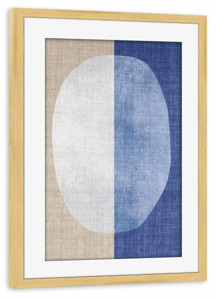 Poster mit Rahmen kiefer "BLUE Linen - libido" artboxONE - Abstrakt,Geometrie