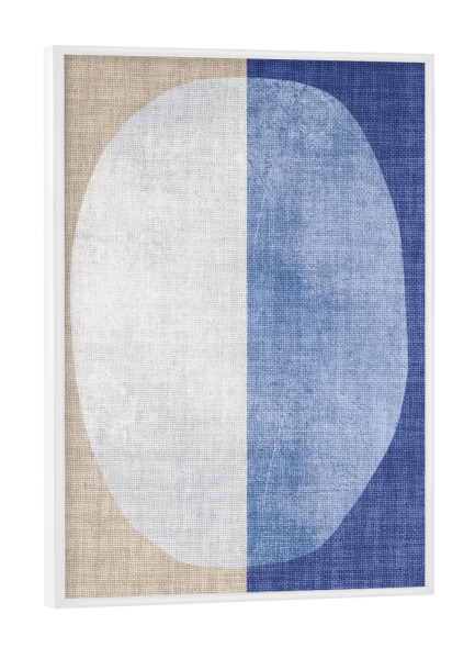 Poster mit weißem Rahmen "BLUE Linen - libido" artboxONE - Abstrakt,Geometrie
