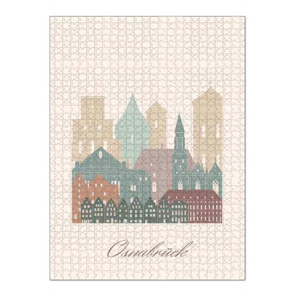 Puzzle Ravensburger "Osnabrücker Skyline Salbeigrün" artboxONE - Städte,Reise,Architektur,Kartografie