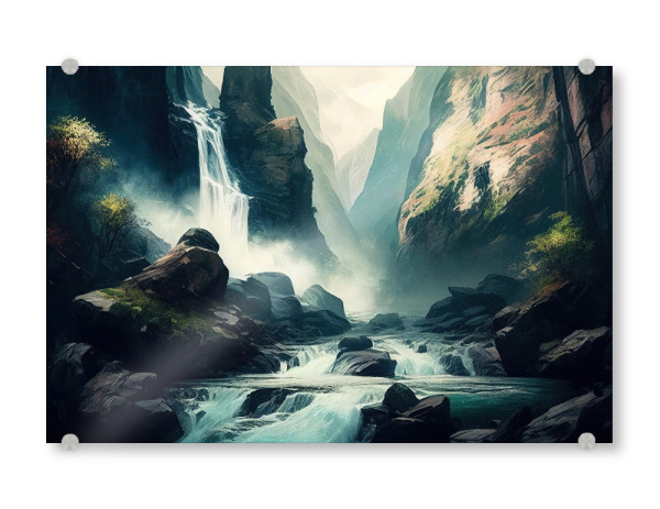Acrylglasbild "Gemälde einer massiven Kaskade" artboxONE - Natur,Reise
