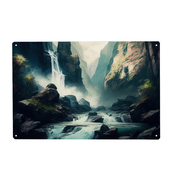 Holzbild "Gemälde einer massiven Kaskade" artboxONE - Natur,Reise