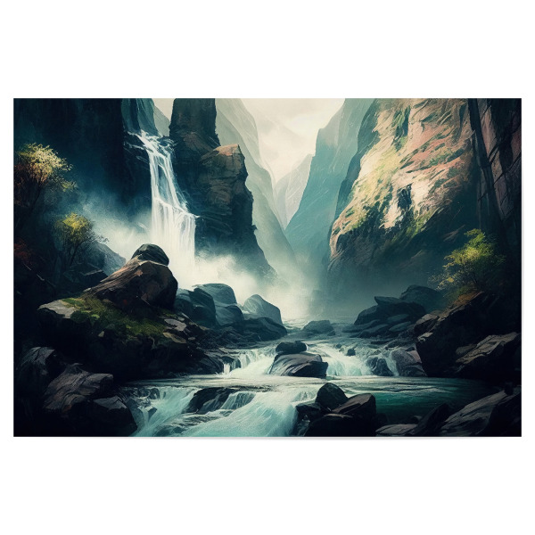 Poster "Gemälde einer massiven Kaskade" artboxONE - Natur,Reise
