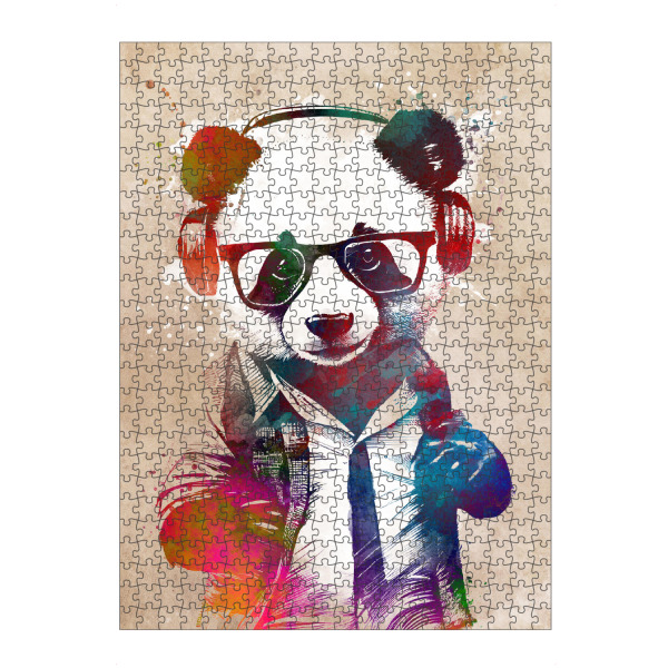 artboxONE Puzzle "Panda-Hipster" artboxONE - Tiere - Panda,Bär,Wildes tier,Tiere,Hipster,Grafik,Illustration,Design,Kunst,Musik - Bild panda