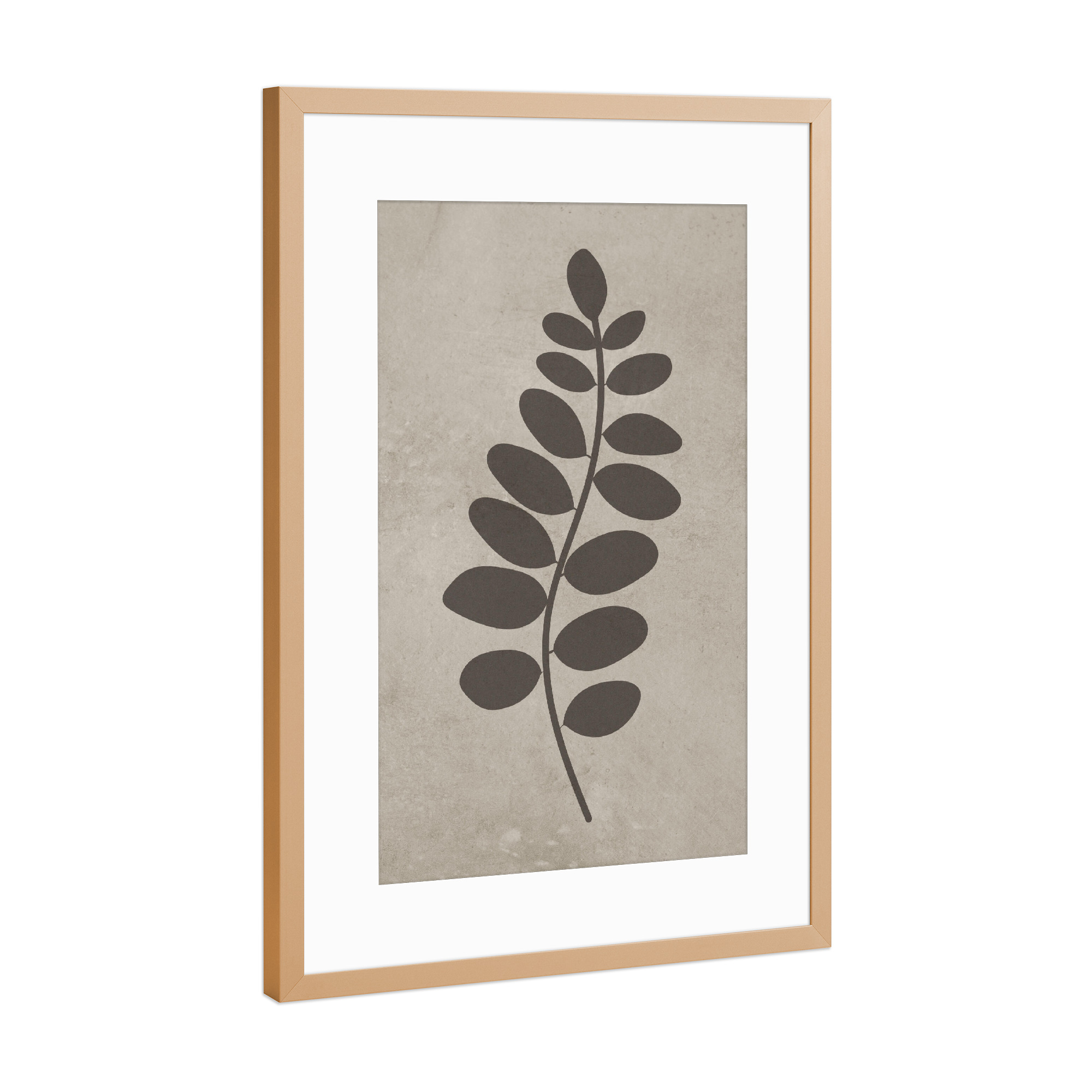 Poster mit Rahmen Kupfer "Concrete flower Judith" artboxONE - Abstrakt - Japandi,Modern,Art,Ibiza,Kunstdruck,Vacation,Geschenk,Einrichtung,Blume