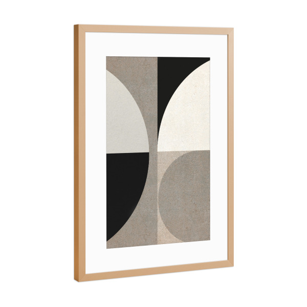 Poster mit Rahmen Kupfer "Japandi shapes JIL" artboxONE - Abstrakt,Geometrie - Japandi,Modern,Art,Ibiza,Einrichtung,Kunst,Geometrie,Formen,Abstrakt