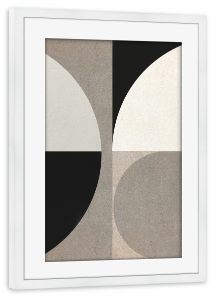 Poster mit Rahmen weiß "Japandi shapes JIL" artboxONE - Abstrakt,Geometrie - Japandi,Modern,Art,Ibiza,Einrichtung,Kunst,Geometrie,Formen,Abstrakt