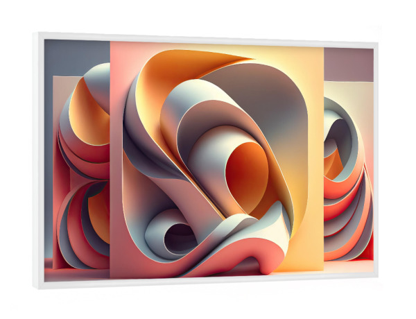 Poster mit weißem Rahmen "Pastell-Würfel Gemälde" artboxONE - Abstrakt,Geometrie