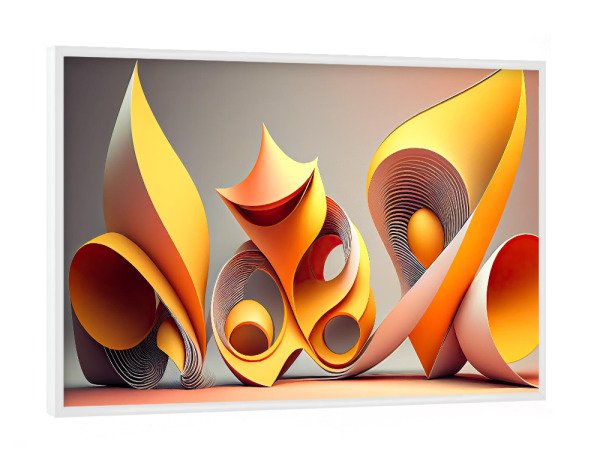 Poster mit weißem Rahmen "Malerei von gelben Formen" artboxONE - Abstrakt,Geometrie