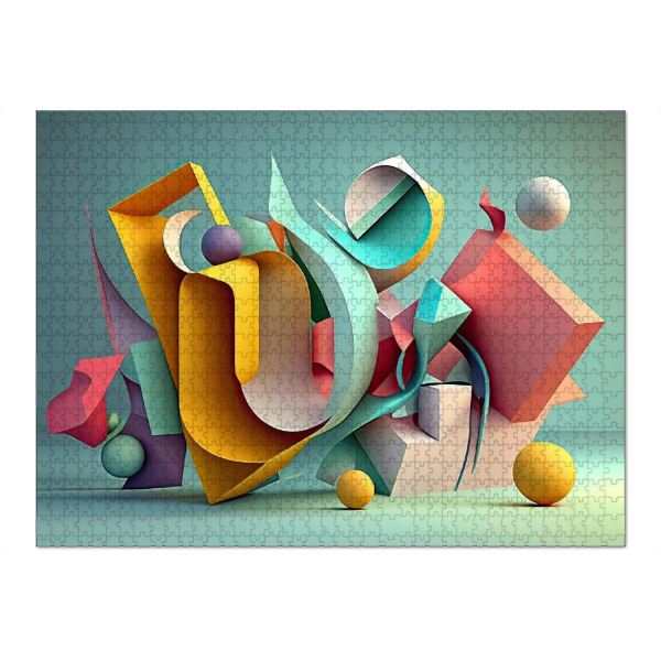 Puzzle Ravensburger "Türkise abstrakte Geometrien" artboxONE - Abstrakt,Geometrie