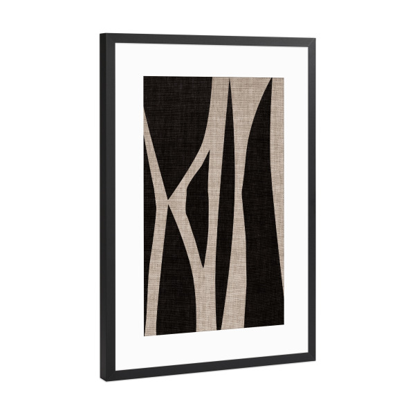 Poster mit Rahmen Schwarz (Metallic) "Black linen CHANGES" artboxONE - Abstrakt
