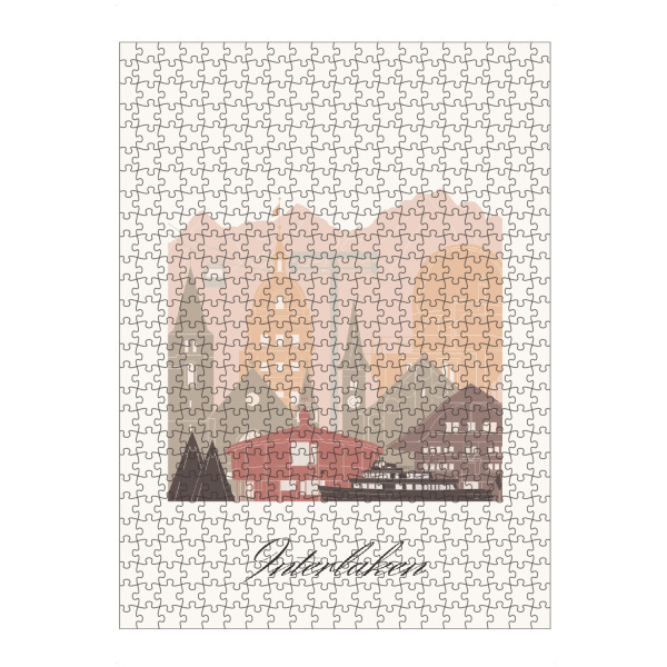 artboxONE Puzzle "Interlaken Skyline Terrakotta" artboxONE - Städte,Reise,Architektur,Kartografie