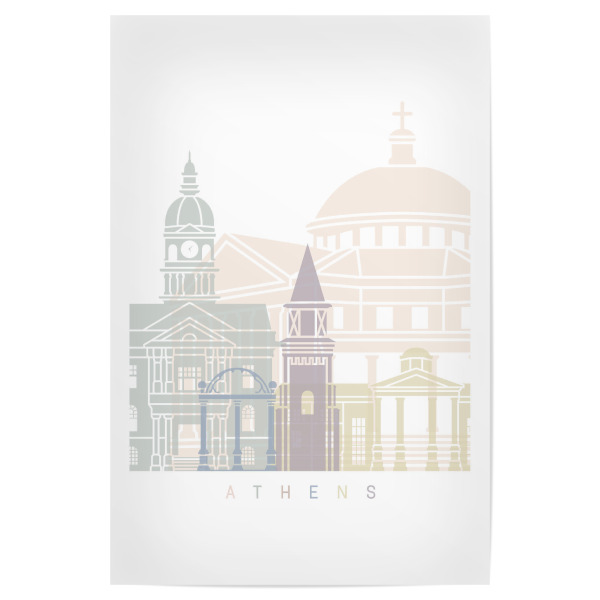 Poster "ATHEN GA SKYLINE PASTELL" artboxONE - Städte