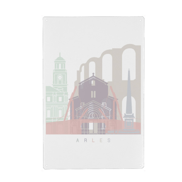 Metall Poster "ARLES SKYLINE PASTELL" artboxONE - Städte