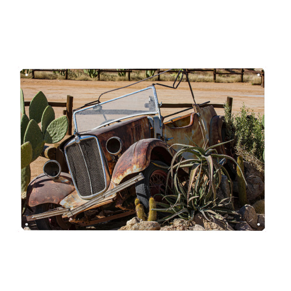 Metall Poster "In der Wüste von Namibia" artboxONE - Reise / Afrika,Automobile