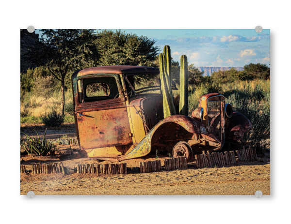 Acrylglasbild "Oldtimer in der Wüste" artboxONE - Reise / Afrika,Automobile