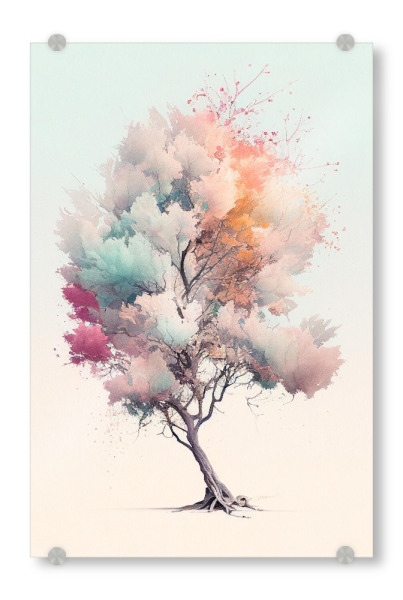 Acrylglasbild "Malerei eines Pastellbaums" artboxONE - Natur
