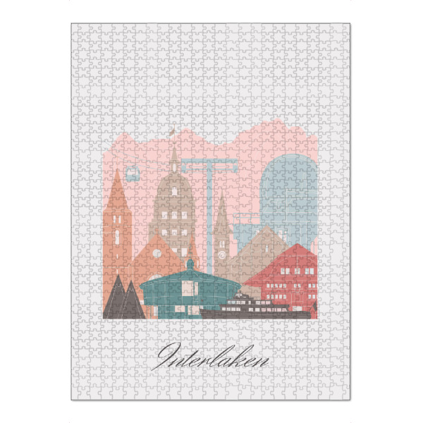 Puzzle Ravensburger "Interlaken Skyline Pastellstil" artboxONE - Städte,Reise,Architektur,Kartografie