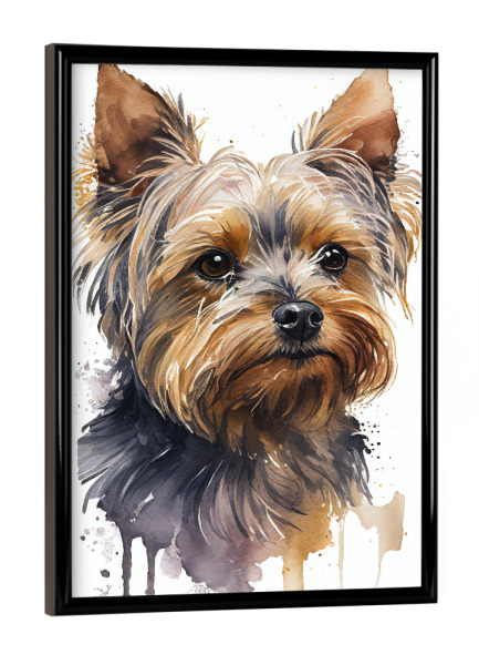 Poster mit schwarzem Rahmen "Aquarell-Terrier" artboxONE - Tiere,Lustig