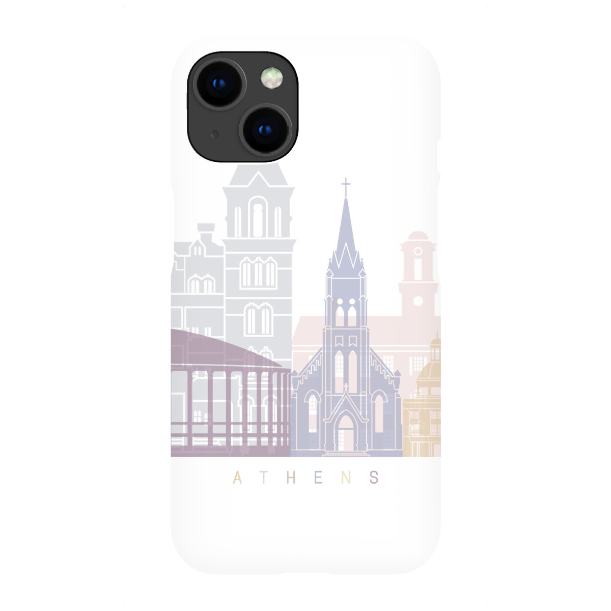 "ATHEN OH SKYLINE PASTELL"für iPhone - Premium-Case Handyhülle artboxONE