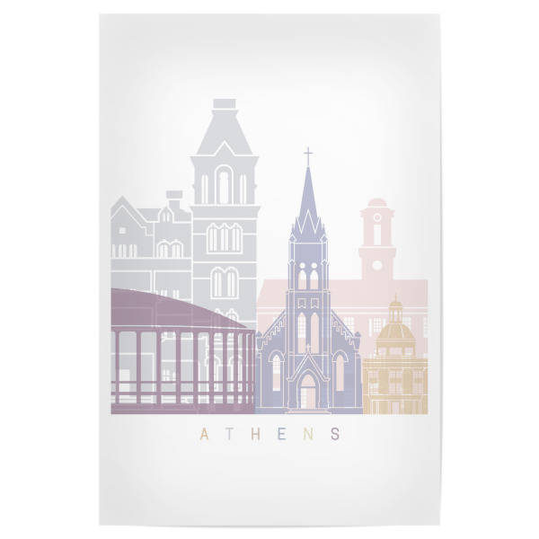 Poster 30x20 cm "ATHEN OH SKYLINE PASTELL" artboxONE - Städte