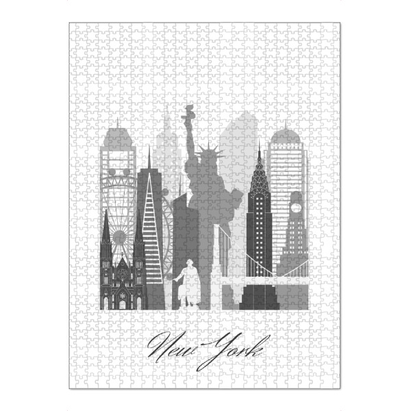 Puzzle Ravensburger "New Yorker Skyline SW Stil" artboxONE - Städte,Städte / New York,Reise,Architektur,Kartografie