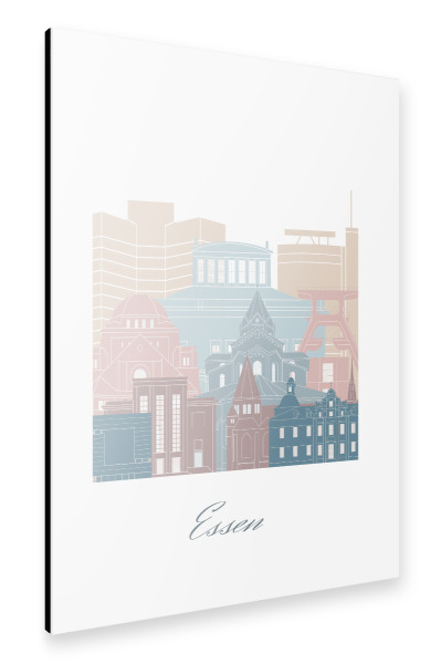 Alu-Dibond "Essener Skyline in Erdtönen" 30x20 cm artboxONE