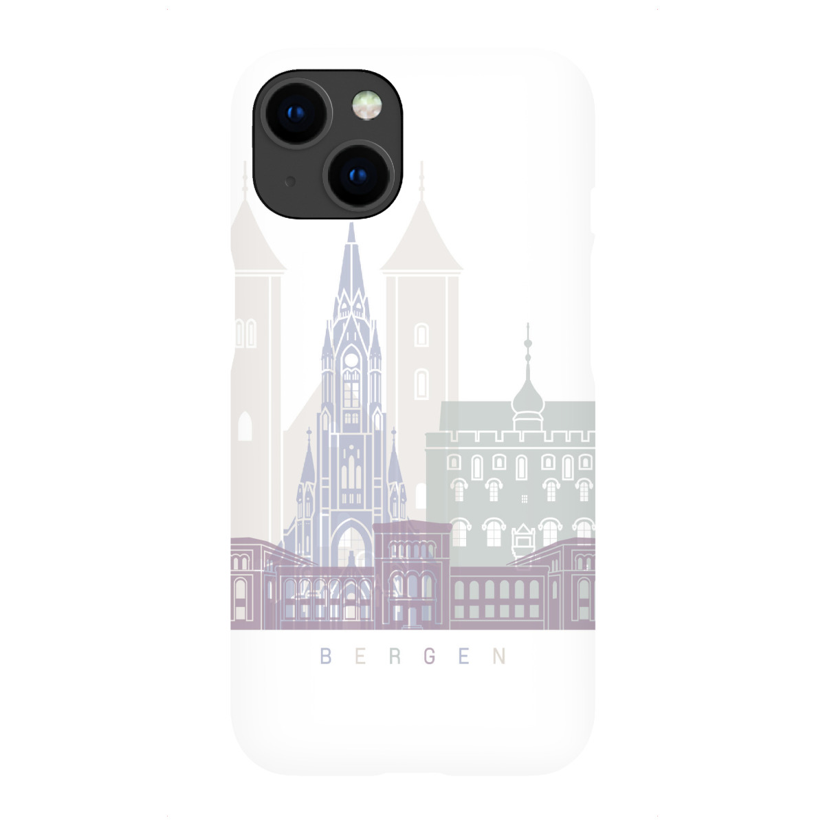 "BERGEN SKYLINE PASTELL"für iPhone - Premium-Case Handyhülle artboxONE