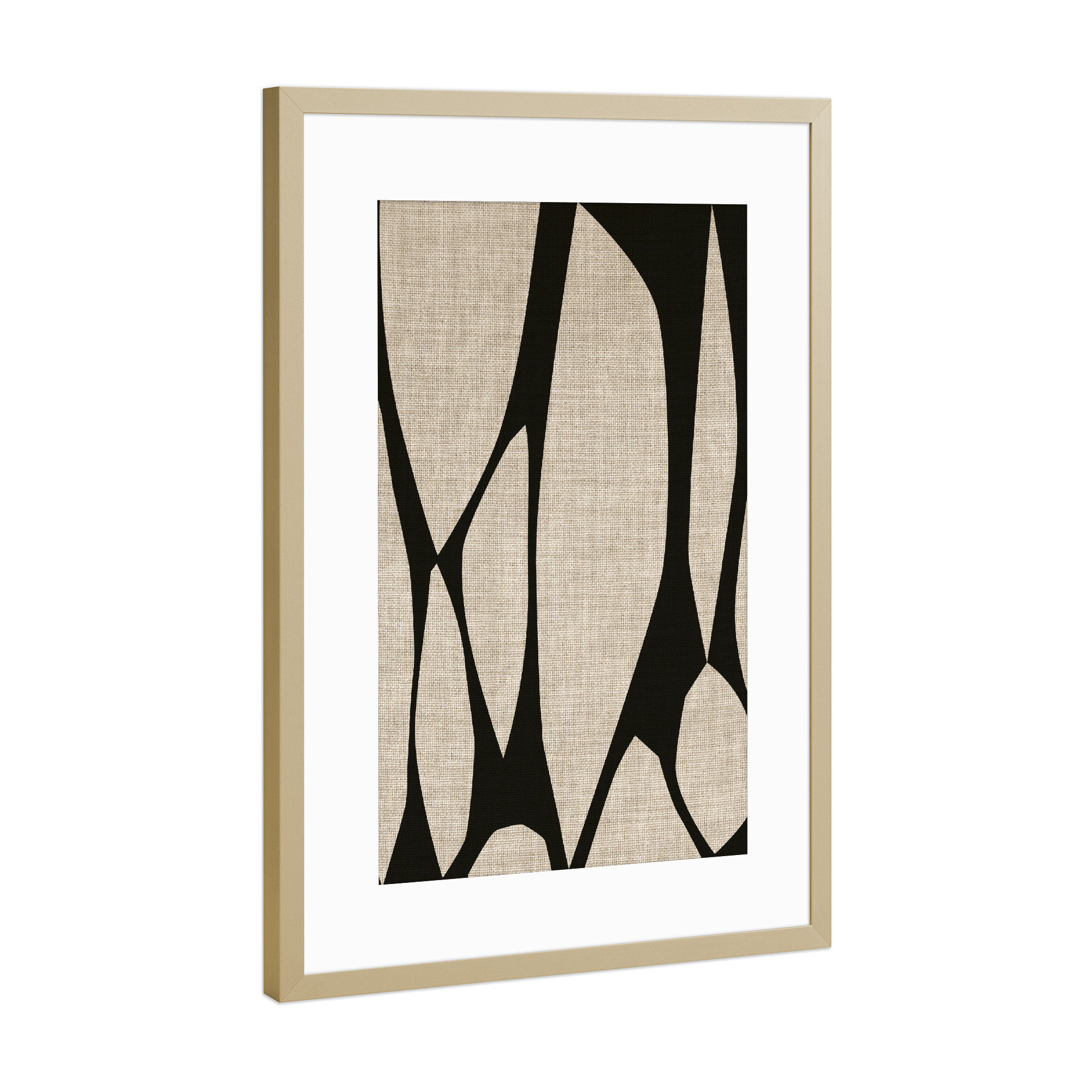 Poster mit Rahmen Gold "Linen collection - KISHO" artboxONE - Abstrakt,Geometrie