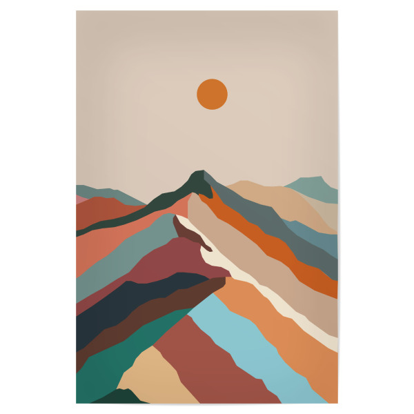 Poster 30x20 cm "Berge abstrakt" artboxONE - Natur,Abstrakt - Berge,Berge,Berglandschaft,Berg,Berg,Abstrakt,Abstrakt,Farben,Bunt,Farbig