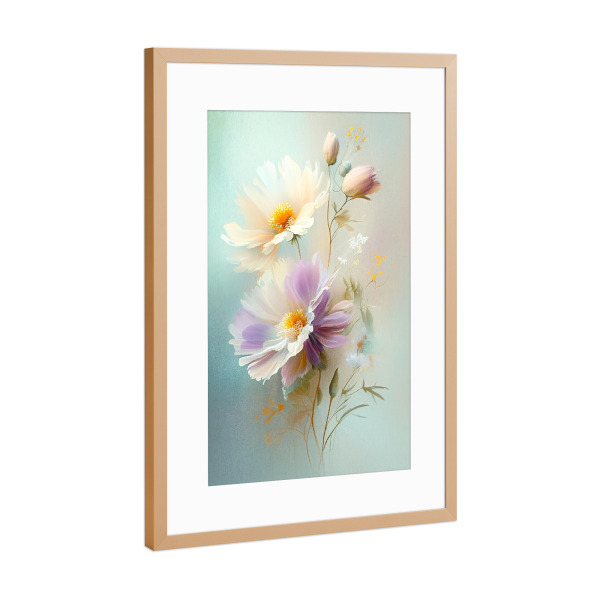 Poster mit Rahmen Kupfer "Weiche Blumen" artboxONE - Natur,Floral