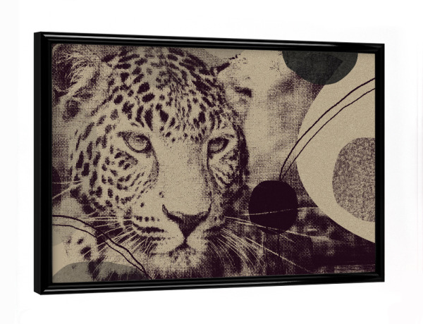 Poster mit schwarzem Rahmen "Linen collection - leopard" artboxONE - Tiere,Abstrakt