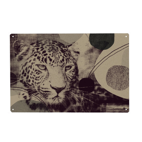 Holzbild "Linen collection - leopard" artboxONE - Tiere,Abstrakt - Japandi,Modern,Art,Ibiza,Kunstdruck,Geschenk,Einrichtung,Abstrakt,Kunst