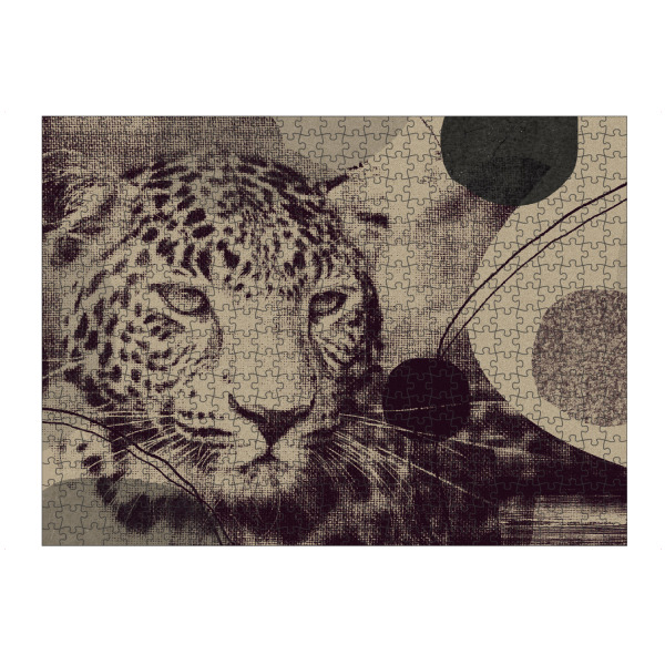 Puzzle Ravensburger "Linen collection - leopard" artboxONE - Tiere,Abstrakt - Japandi,Modern,Art,Ibiza,Kunstdruck,Geschenk,Einrichtung,Abstrakt,Kunst