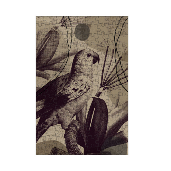 artboxONE Puzzle "Linen collection - bird in jungle" artboxONE - Tiere,Abstrakt - Japandi,Modern,Art,Ibiza,Einrichtung,Abstrakt,Kunst,Tier,Vogel