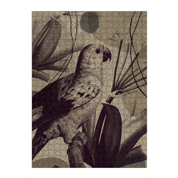 Puzzle Ravensburger "Linen collection - bird in jungle" artboxONE - Tiere,Abstrakt - Japandi,Modern,Art,Ibiza,Einrichtung,Abstrakt,Kunst,Tier,Vogel