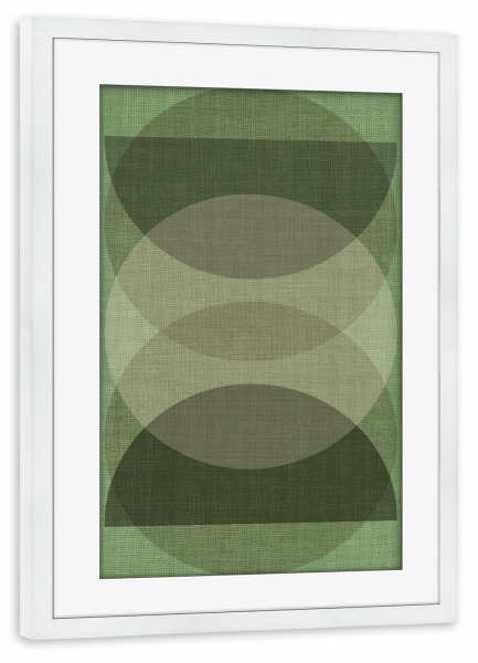 Poster mit Rahmen weiß "Green linen - DUP GREEN" artboxONE - Abstrakt - Japandi,Modern,Art,Ibiza,Kunstdruck,Geschenk,Einrichtung,Abstrakt,Kunst